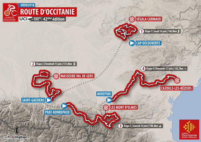 La Route d’Occitanie 2018 - Recorrido