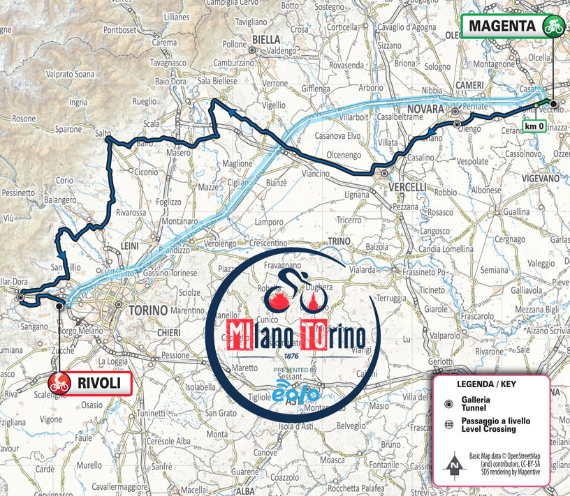 Milano-Torino 2022 – Recorrido
