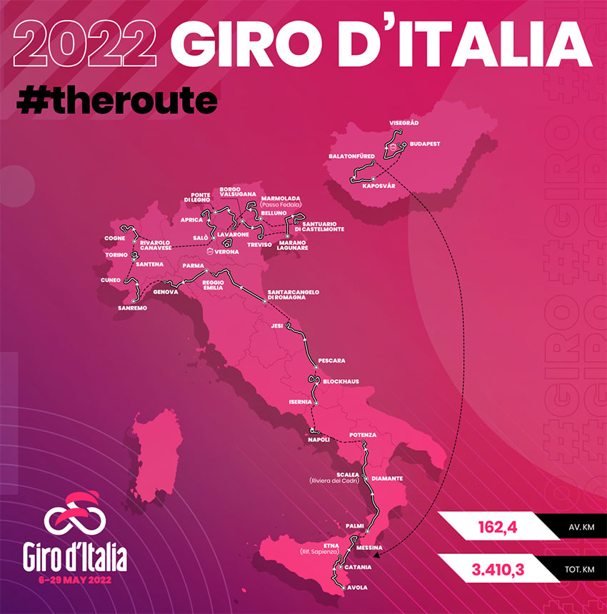 Giro de Italia 2022 - Recorrido