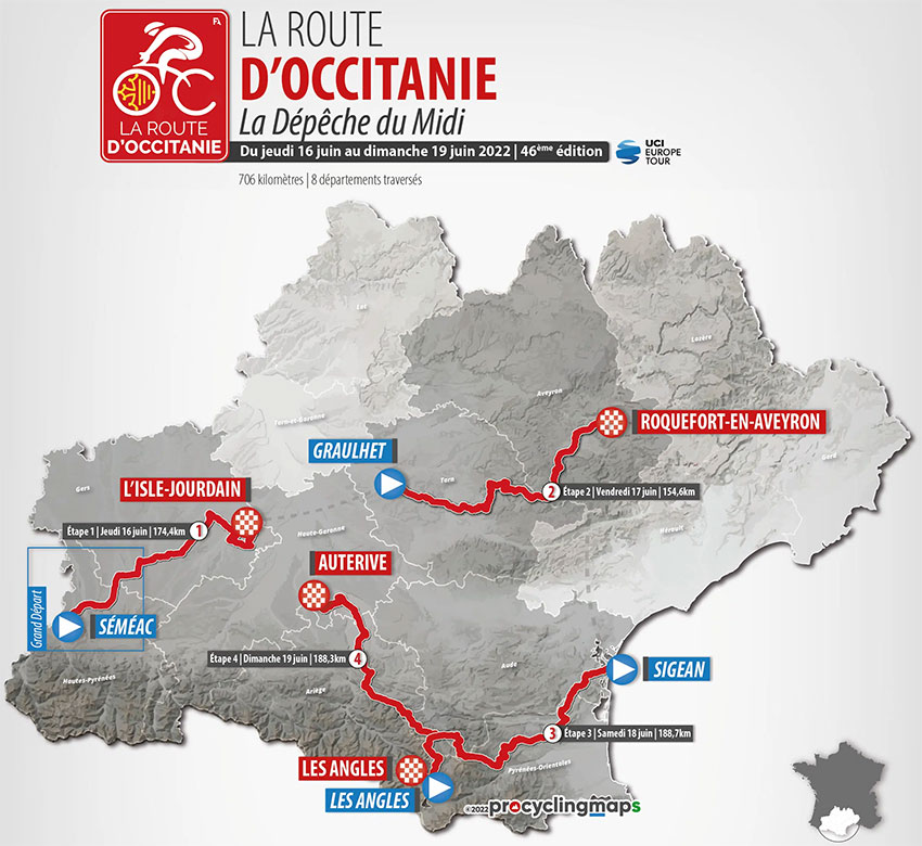 La Route d'Occitanie 2022 - Recorrido
