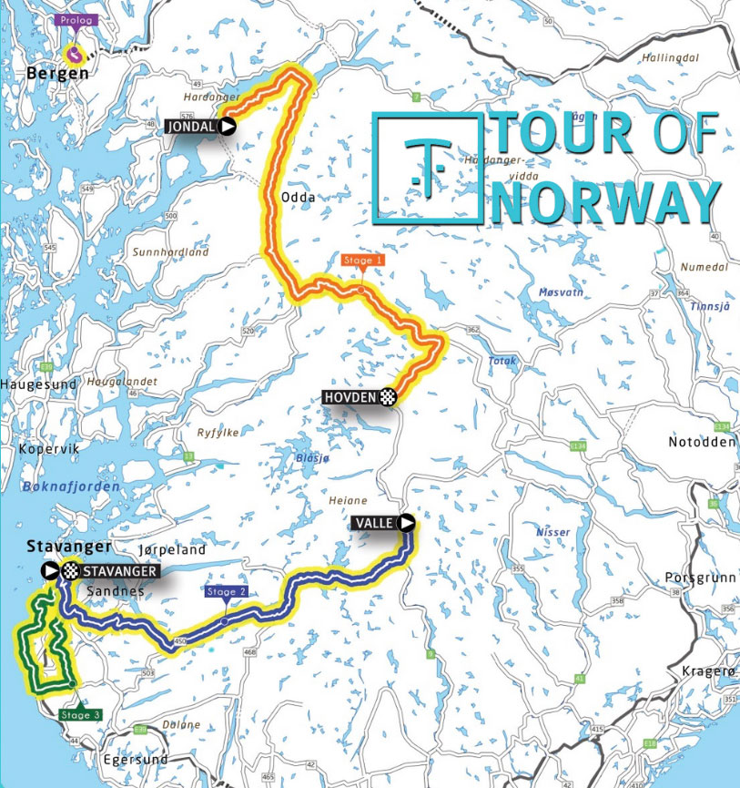 Tour de Noruega 2023 - Recorrido