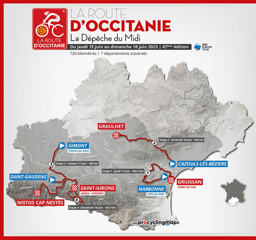 La Route d'Occitanie 2023 - Recorrido